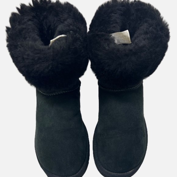 UGG Eva Black Sheepskin Suede Short Boots Womens size 7 - Picture 6 of 12